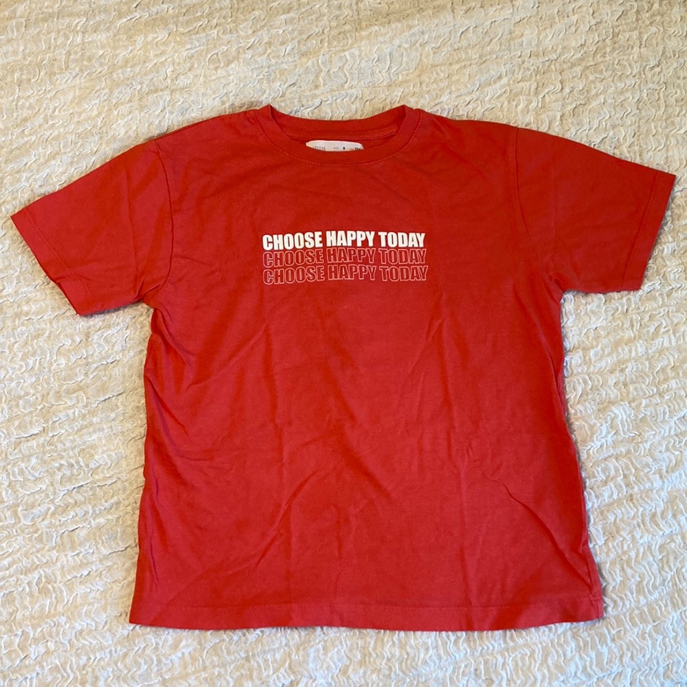 Zara Kids Graphic Tee size 9 choose happy today